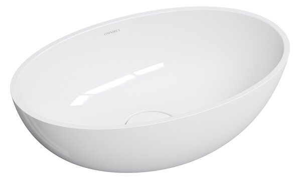 Omnires Shell M+ umyvadlo 50x32 cm oválné na pult bílá lesk SHELL500UNBP