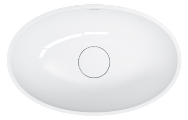 Omnires Shell M+ umyvadlo 50x32 cm oválné na pult bílá lesk SHELL500UNBP