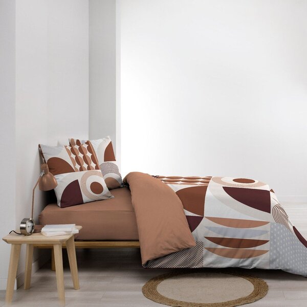 Bavlněné povlečení na dvoulůžko/prodloužené v terakotové barvě 240x220 cm Gemma – douceur d'intérieur