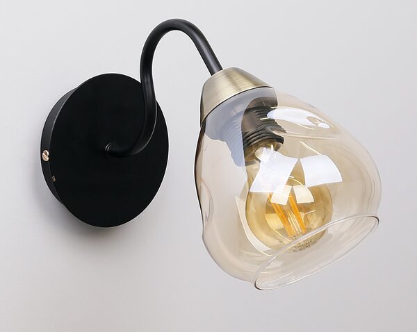 Candellux Černo-zlaté nástěnné svítidlo Unica pro žárovku E27 21-00866