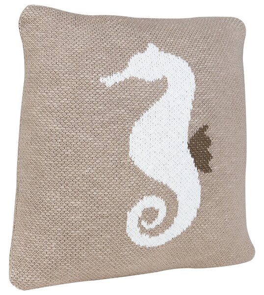 Světle hnědý bavlněný dětský polštář Quax Seahorse 30 x 30 cm