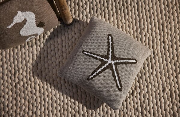 Šedý bavlněný dětský polštář Quax Starfish 30 x 30 cm