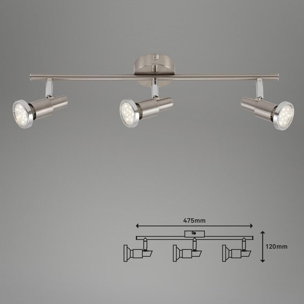 BRILO 2991-032B Bodové svítidlo 47,5 cm 3xGU10 3W 250lm matný nikl - BRILO