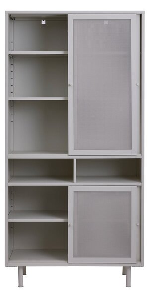 Šedá kovová skříň s posuvnými dveřmi 90x180x40 cm Veep – Unique Furniture