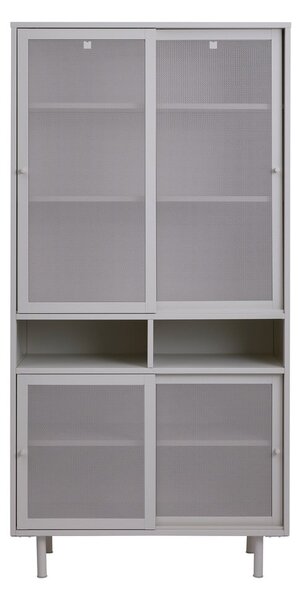 Šedá kovová skříň s posuvnými dveřmi 90x180x40 cm Veep – Unique Furniture