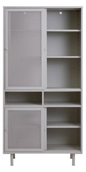 Šedá kovová skříň s posuvnými dveřmi 90x180x40 cm Veep – Unique Furniture