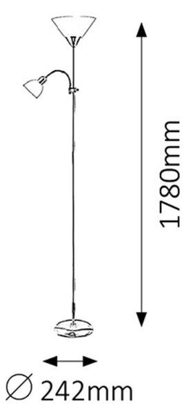Rabalux Action stojací lampa 2x100 W bílá-hnědá 4065