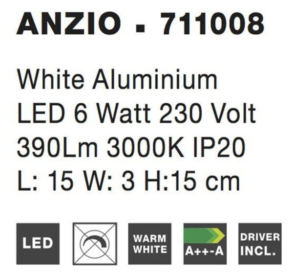 Nova Luce Moderní nástěnné LED svítidlo Anzio ve dvou kulatých variantách - 3 W LED, pr. 150 mm - vykouslé NV 711008