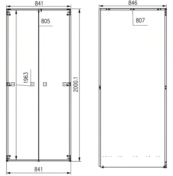 Velkokapacitní regál, 841 x 846 x 2000 mm, buk