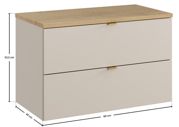 Sada skříňka Comad Dalia Cashmere DALIA CASHMERE 82-80-46-2S, deska na skříňku Comad Nordic Cremona CREMONA 89-80-46 M