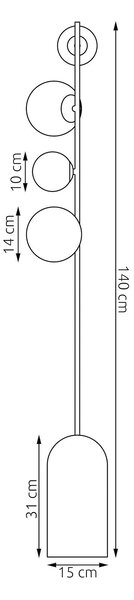 Emibig Etno stojací lampa 4x8 W bílá 1500/LP4