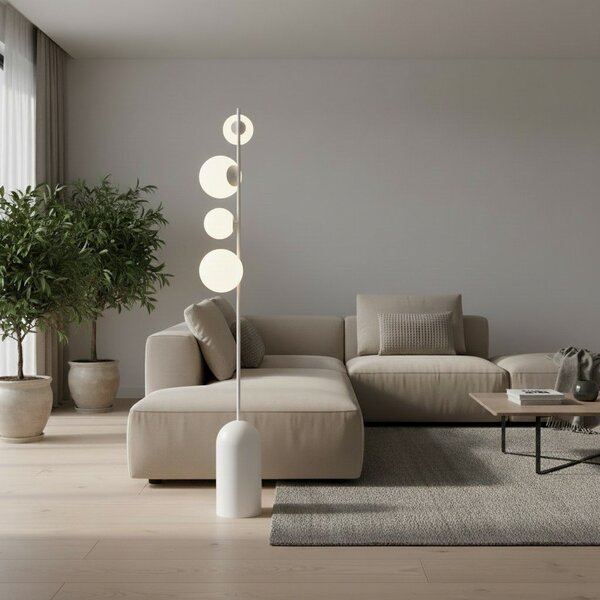 Emibig Etno stojací lampa 4x8 W bílá 1500/LP4