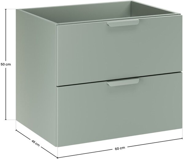 Comad Aster Green skříňka 60x45.6x50 cm pod umyvadlo závěsná zelená ASTER GREEN 82-60-46-2S
