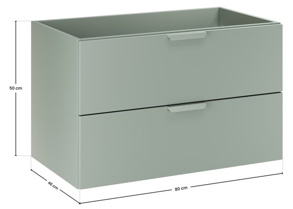 Comad Aster Green skříňka 80x45.6x50 cm pod umyvadlo závěsná zelená ASTER GREEN 82-80-46-2S