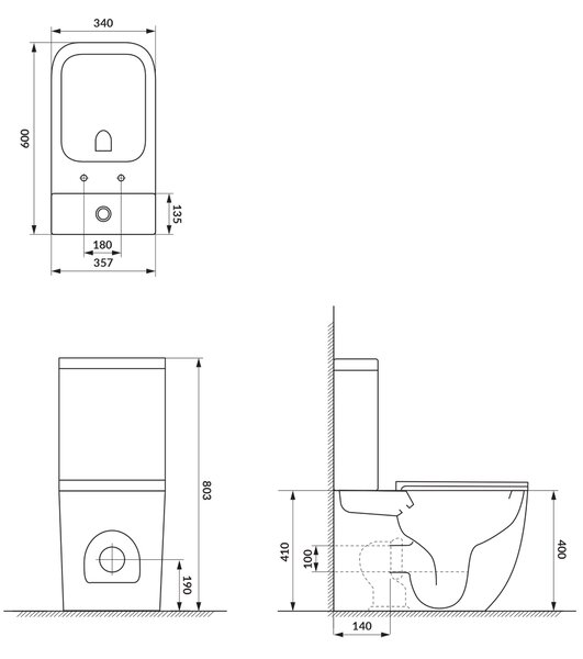 Cersanit Remo kompaktní wc s deskou s pomalým sklápěním s vírovým splachováním bílá K3029-001