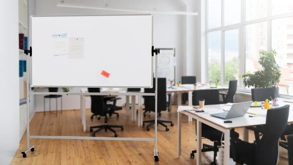 Mobilní tabule TM Idea, oboustranná, otočná, za sucha stíratelná, magnetická, 170x100 cm – řada FLEX, DMB1710