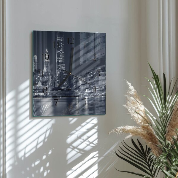 Skleněné hodiny na stěnu Horizont zskc-30x30-00173385
