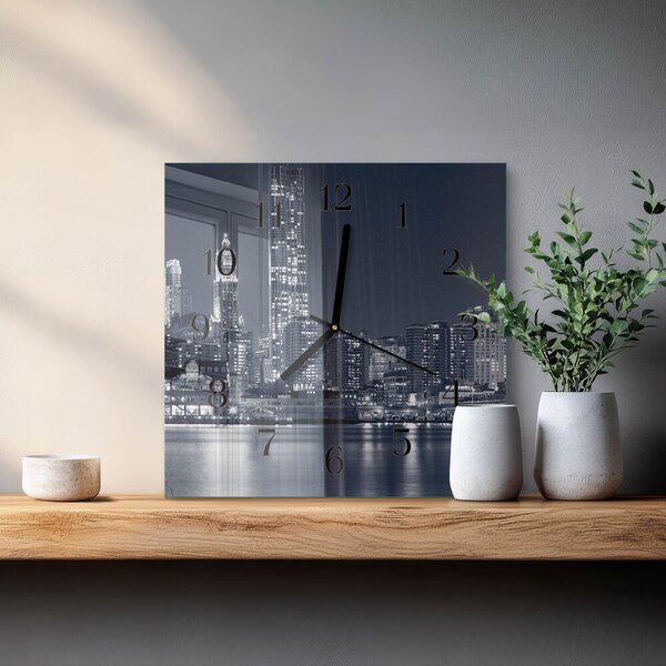 Skleněné hodiny na stěnu Horizont zskc-30x30-00173385