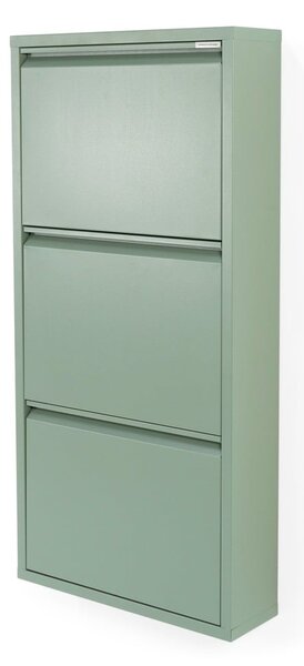 Šedozelený kovový výklopný botník 50x103x15 cm Billy – Spinder Design