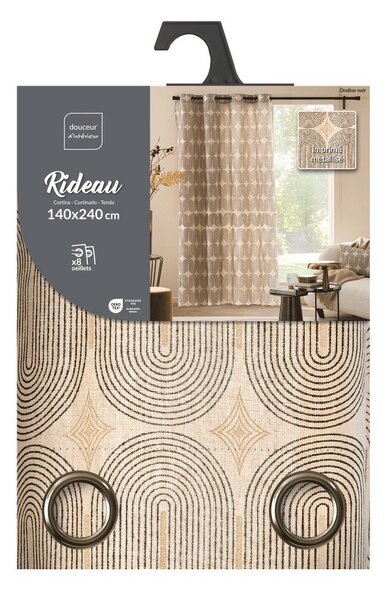 Černý/béžový závěs 140x240 cm Ondine – douceur d'intérieur