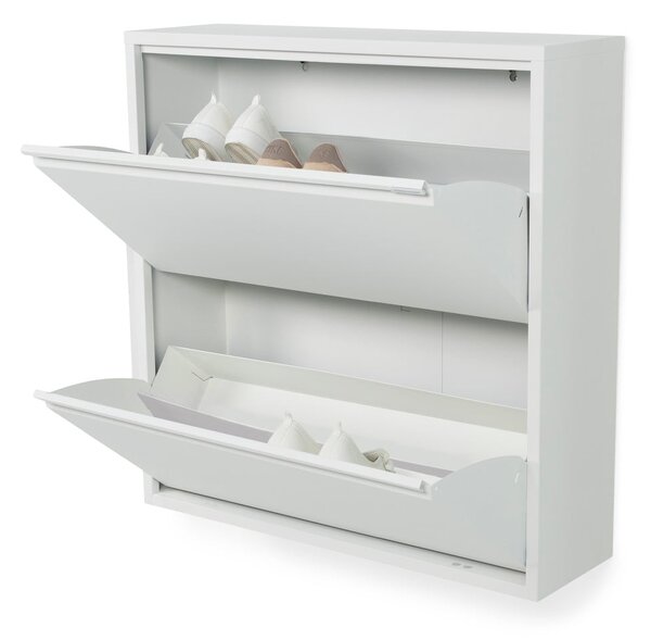 Bílý kovový výklopný botník 75x77,5x22,5 cm Billy – Spinder Design