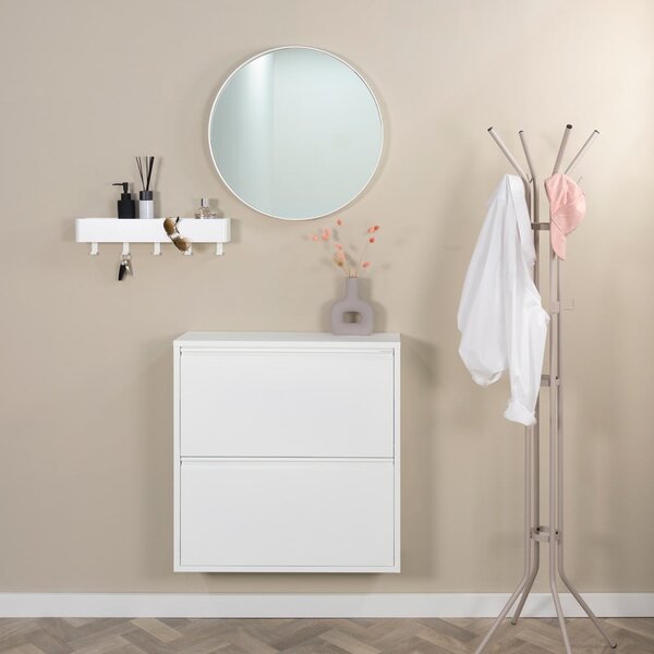 Bílý kovový výklopný botník 75x77,5x22,5 cm Billy – Spinder Design