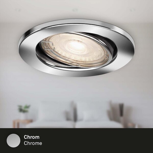 BRI 7220-038 3ks sada LED vestavné svítidlo, pr. 8,6 cm, 5 W, chrom - BRILONER