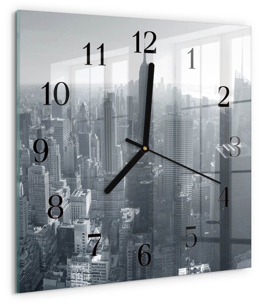 Skleněné hodiny na stěnu Horizont zskc-30x30-00173458