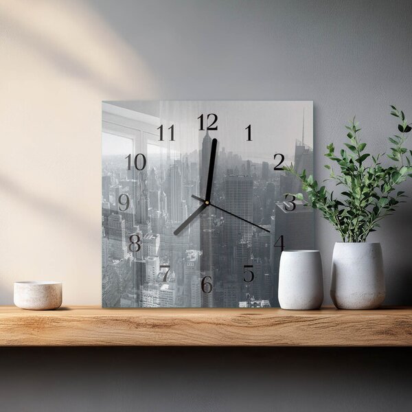Skleněné hodiny na stěnu Horizont zskc-30x30-00173458