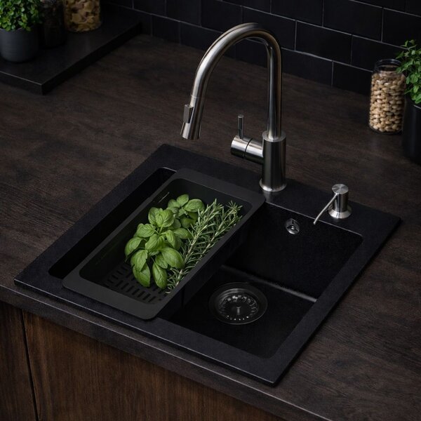 Ruvetti Frigo dřez s baterií a příslušenstvím černá/ocel LP_3200-FR4945BC_W
