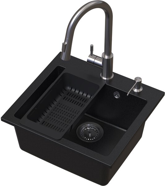 Ruvetti Frigo dřez s baterií a příslušenstvím černá/ocel LP_3200-FR4945BC_W