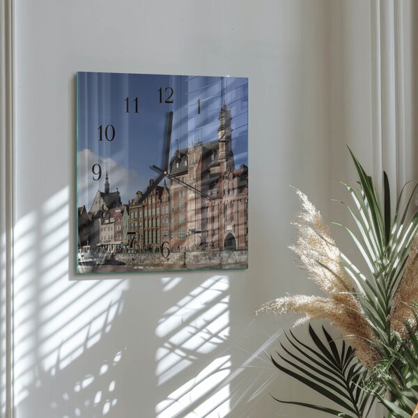 Skleněné hodiny na stěnu Gdaňsk zskc-30x30-00173471