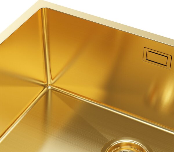 Ruvetti Stelio ocelový dřez se sifonem 54x44 cm zlatá 5001S_PVD_GOLD60_P