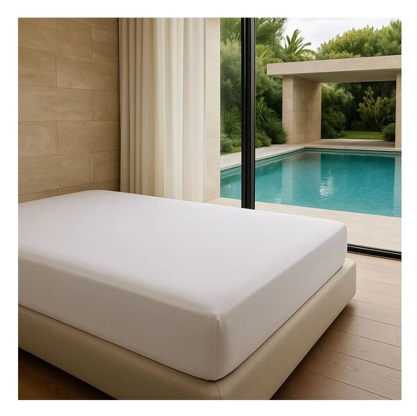 Bílé napínací prostěradlo z bavlny Renforcé 200x140 cm Ranforce – Mila Home Luxury