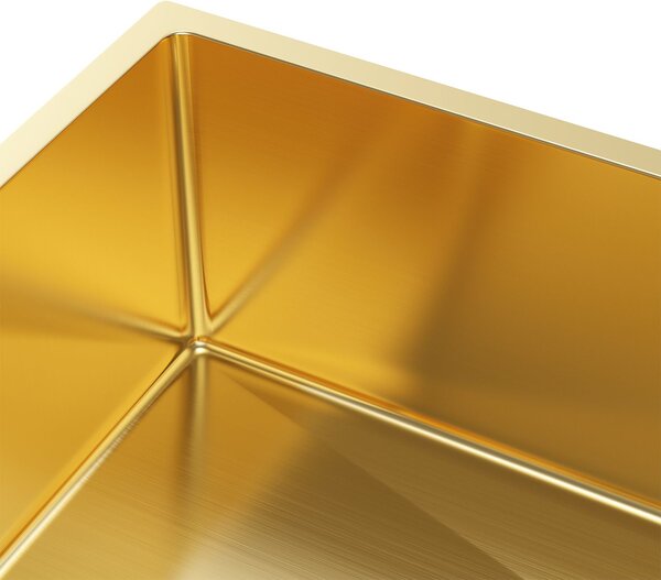 Ruvetti Stelio ocelový dřez se sifonem 74x44 cm zlatá 5001S_PVD_GOLD80_P