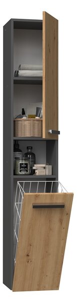 TP Living Koupelnová skříňka s košem na prádlo NEL III antracit/dub artisan