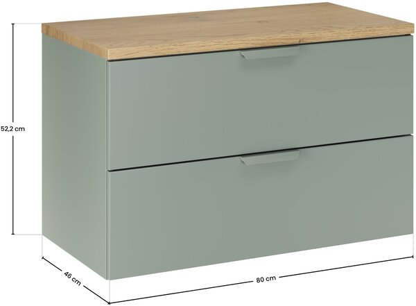 Sada skříňka Comad Aster Green ASTER GREEN 82-80-46-2S, deska na skříňku Comad Nordic Cremona CREMONA 89-80-46 M