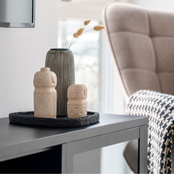 Nordic Living Béžová cementová soška Yoshi 10 cm