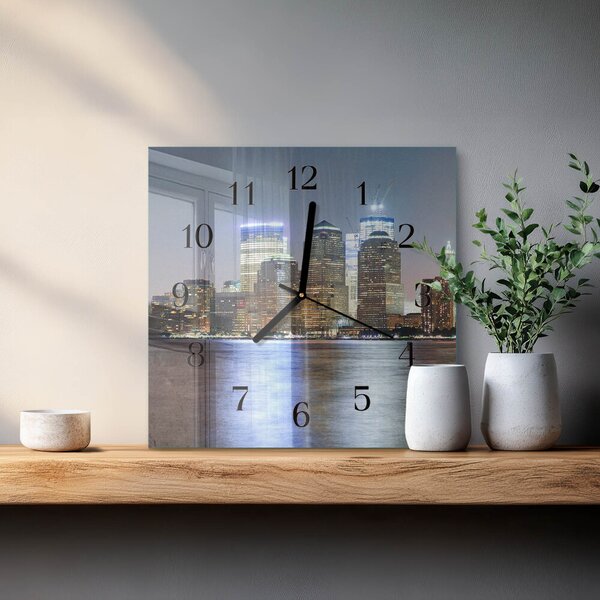 Skleněné hodiny na stěnu Horizont zskc-30x30-00173584