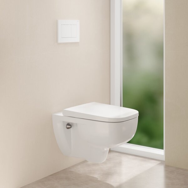 Geberit Selnova Square sada wc s mísou a sedátkem závěsná bez splachovacího kruhu s vírovým splachováním bílá lesk 503.154.00.1