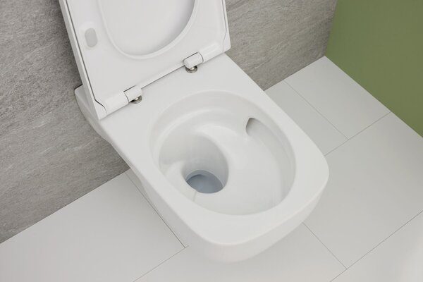 Geberit Selnova Square sada wc s mísou a sedátkem závěsná bez splachovacího kruhu s vírovým splachováním bílá lesk 503.154.00.1