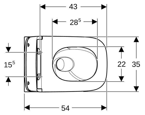 Geberit Selnova Square sada wc s mísou a sedátkem závěsná bez splachovacího kruhu s vírovým splachováním bílá lesk 503.154.00.1