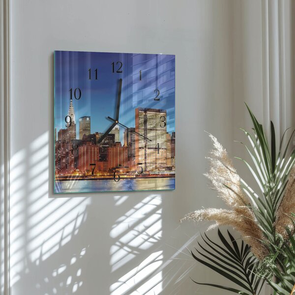 Skleněné hodiny na stěnu Horizont zskc-30x30-00173586