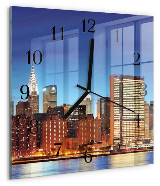 Skleněné hodiny na stěnu Horizont zskc-30x30-00173586
