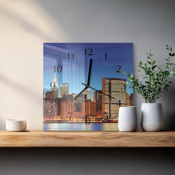 Skleněné hodiny na stěnu Horizont zskc-30x30-00173586