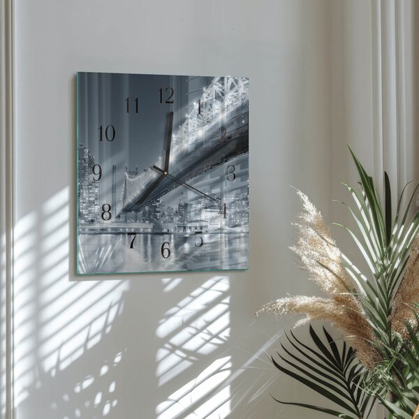 Skleněné hodiny na stěnu Most zskc-30x30-00173587