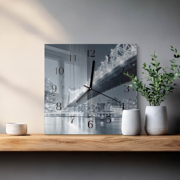 Skleněné hodiny na stěnu Most zskc-30x30-00173587