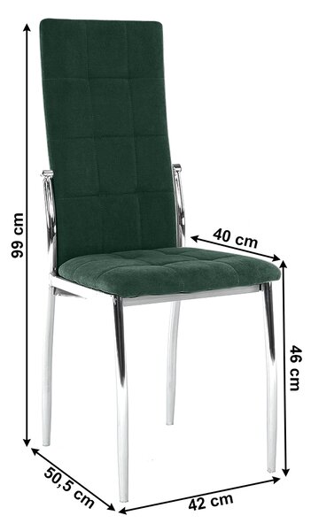 Jídelní židle Adore (smaragdová+ kov)