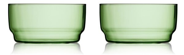 Zelené skleněné misky v sadě 2 ks 500 ml Torino – Lyngby Glas