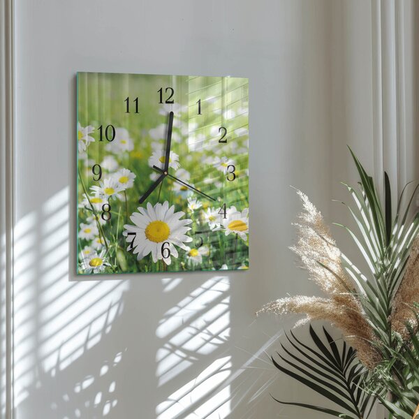 Skleněné hodiny na stěnu Sedmikrásky zskc-30x30-00173612